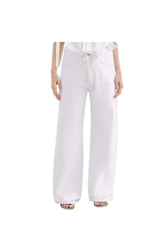 Women Stretch Twill Wide Leg Pants Casual Straight Leg Chino Pants High Waisted Dressy Flare Pants with Pockets