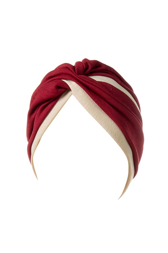 Women Turban Head Wrap Chemo Cap for Cancer Patient Cross Knot African Hair Cover Pleated Wrap Twist Headwraps Beanie