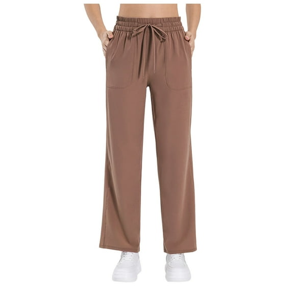 GJSYRH Women's Capri Pants Wide Leg Plus Size UPF50  Lightweight Quick Dry Pants Casual Loose Sweatpants Hiking Walking