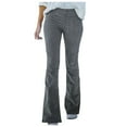 thumbnail image 1 of GJSYRH Women's Corduroy Flare Pants Elastic Waist Bell Bottom Trousers 2025 Fall Pants, 1 of 7