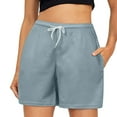 thumbnail image 1 of GJSYRH Women's Drawstring Waist Swim Trunks Solid Bathing Suits Shorts with Pockets, 1 of 4