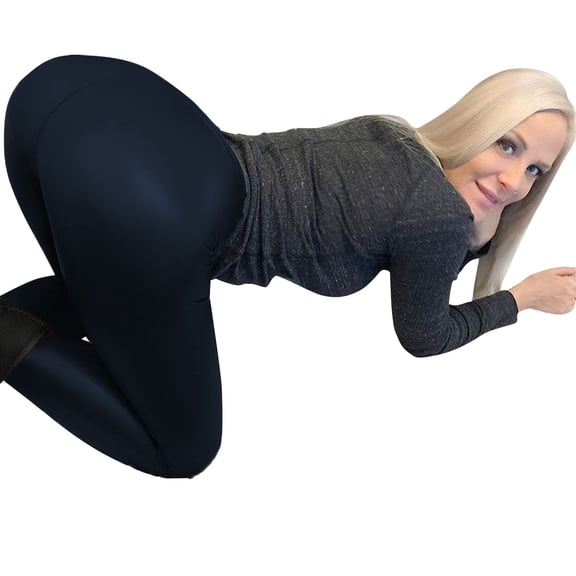 GJSYRH Women's High Waist Leather Leggings Trousers High Waist Design Sleek Solid Pants for a Comfortable and