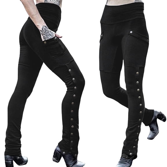 GJSYRH Women's High Waisted Stretchy Bootcut Pull On Dress Pants Casual Work Pants