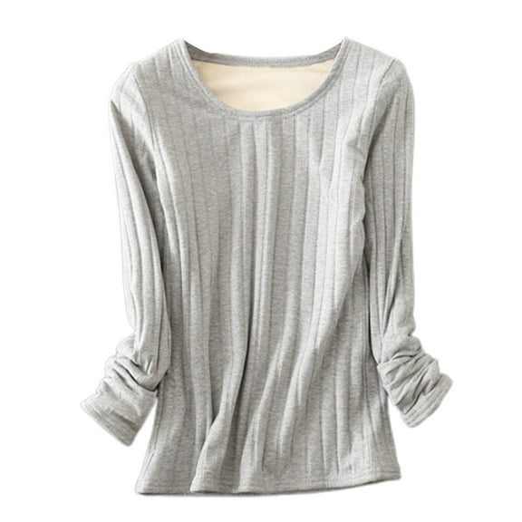 GJSYRH Women's Long Sleeve Thermal Shirt Soft Layered Base Layer Top For Winter Warm Comfort Fit Everyday Wear