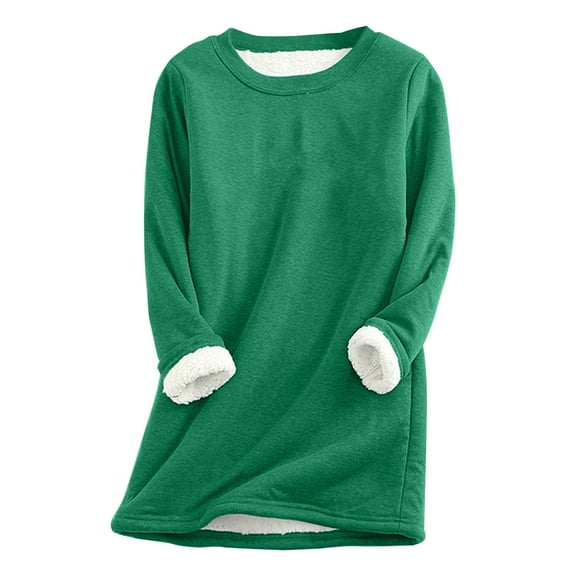 GJSYRH Women's Loose Fit Thermal Underwear Round Neck Printed Casual Top for Autumn Comfort and Warmth