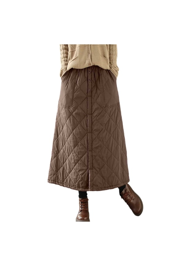 Women's Puffer Skirt Winter Warm High Waisted A-Line Quilted Down Skirts
