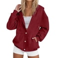 thumbnail image 1 of GJSYRH Women's Pullover Hoodies Women's Zip Front Hooded Jacket Soft Warm Winter Cozy Pullover Sweatshirt for Everyday Casual Wear, 1 of 5
