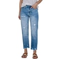 thumbnail image 1 of GJSYRH Women's Ripped Jeans Straight Leg Distressed Boyfriend Denim Pants, 1 of 5