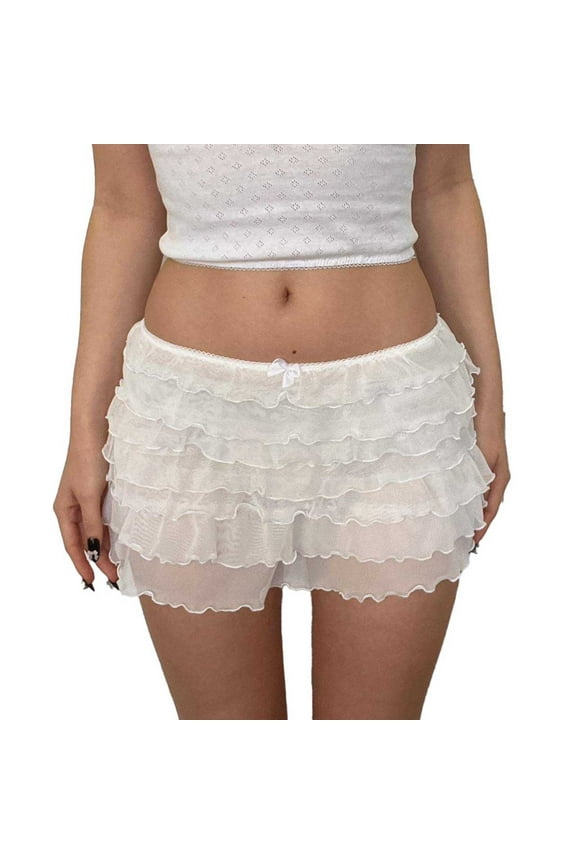 Women's Ruffled Pettipants Bloomers Lace Trim Knickers Panties Lingerie Underwear
