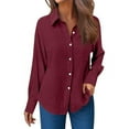 thumbnail image 1 of GJSYRH Womens Button Down Shirt Linen Button Up Shirts for Women Long Sleeve Summer Shirt Collared Blouse Linen Tops, 1 of 5