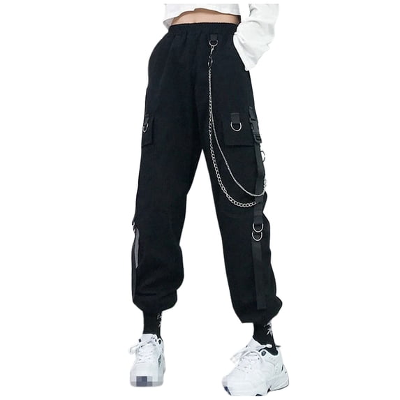 GJSYRH Womens Cargo Jogger Pants Baggy Cargo Pants with Chain