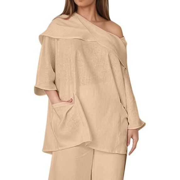 GJSYRH Womens Cotton Linen Button Down Shirt Spring Casual Long Sleeve Shirts Loose Work Tops