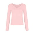 thumbnail image 1 of GJSYRH Womens Cotton Long Sleeve Shirts V Neck Slim Fit Tops Basic Tees Going Out Outfits, 1 of 4