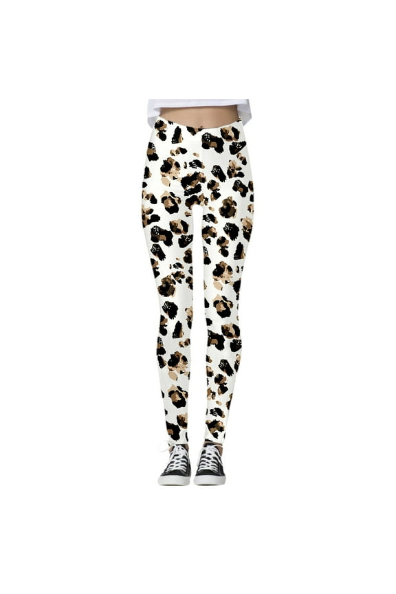 Womens High Waist Stretchy Yoga Pants, Boho Skinny Leggings Workout Trouser, Ethnic Tummy Control Tights