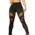 thumbnail image 1 of GJSYRH Womens Moisture Wicking Yoga Pants Women High Waisted Mesh Panel Workout Leggings Elastic Fitness Capri Pants for Running, 1 of 2