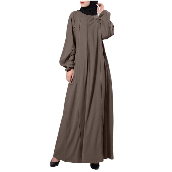 GJSYRH Womens Dress Long Sleeve Button Down Abaya Casual Dress Dubai Outfits