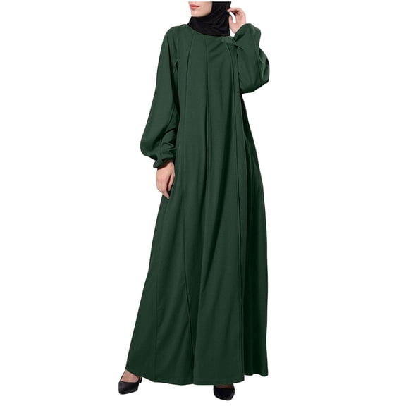 GJSYRH Womens Dress Long Sleeve Button Down Abaya Casual Dress Dubai Outfits