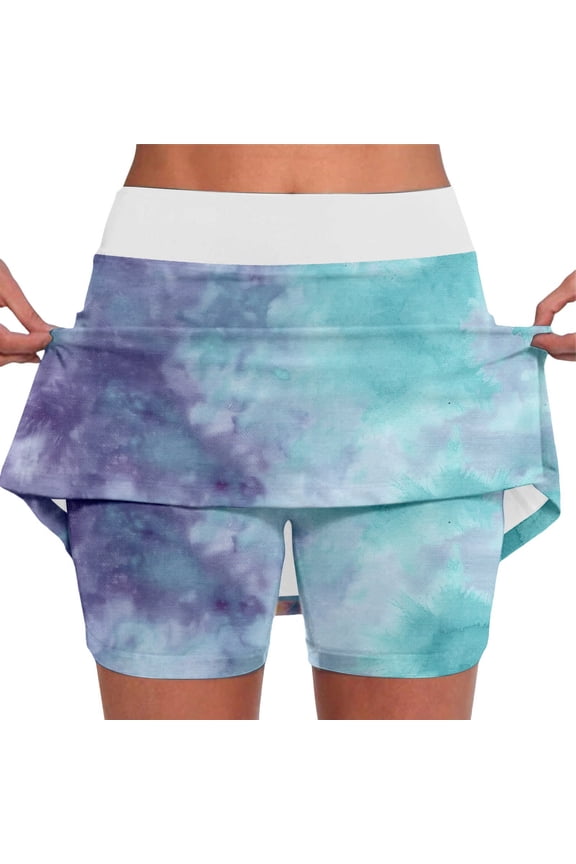 Womens Pleated Skirt with Shorts Tennis Skirt School Uniform Skirts Mini Skater Skirts Skorts with Pockets