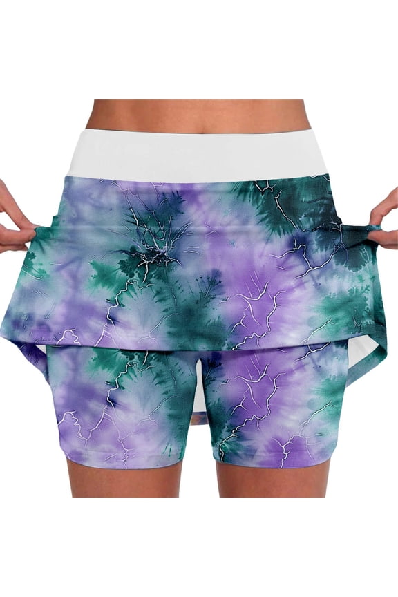 Womens Pleated Skirt with Shorts Tennis Skirt School Uniform Skirts Mini Skater Skirts Skorts with Pockets