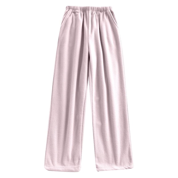 GJSYRH Womens Soft Flannel Pajamas Pants Winter Warm Baggy Fleece Lounge Sleep Pant Cozy Fuzzy Pj Bottoms With Elastic Cuffs