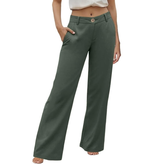 GJSYRH Womens Stretchy Yoga Dress Pants High Rise Straight Leg with Pockets Casual Petite/Regular