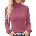 thumbnail image 1 of GJSYRH Womens Turtleneck Ribbed Long Sleeve Sweater Pullover Tops, 1 of 5