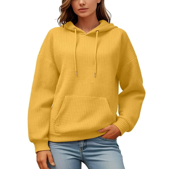 GJSYRH Womens Warm Hoodie Women's Casual Round Neck Long Sleeve Pocket Hoodie Soft Comfortable Everyday Wear Versatile Layering Piece for