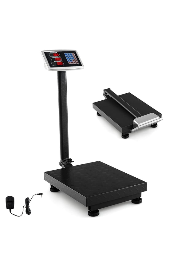 660lbs Weight Computing Digital Scale Floor Platform Scale for Weighing Luggage Package Shipping Mailing Postal Scale with Accurate LB/KG Price Calculator, High-Definition Display (Black)