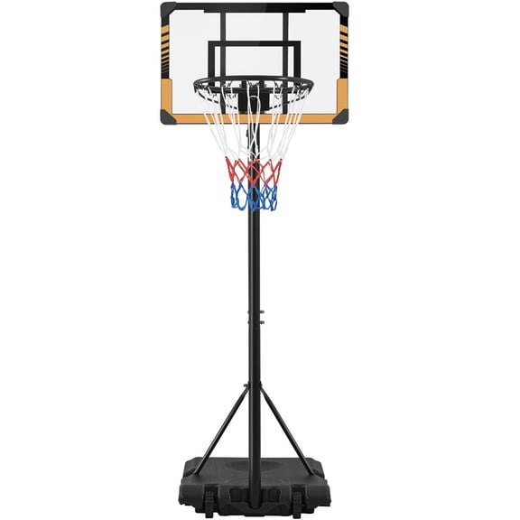 GJWL Basketball Hoop Portable Basket Goal System Height Adjustable 85-97'' height.