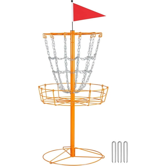 GJWL Disc Sports 12-Chain Disc Golf Basket Target Portable Golf Practice Set for Outdoor Indoor