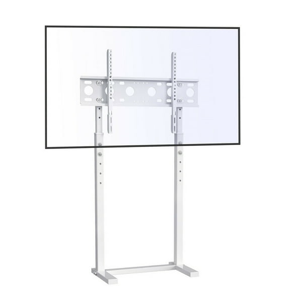 GJWL Reinforced Floor Base TV Stand Mount Modern Corner TV Stand Universal fr 32-100", White 32-65 inch