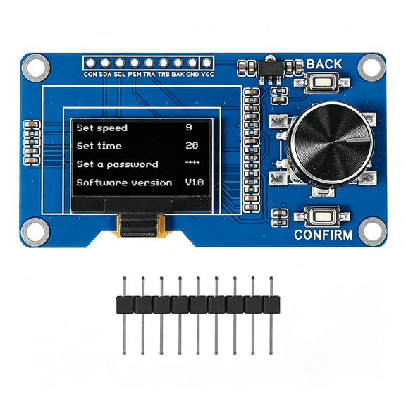 GJX 0.96" Oled I2C Iic Display Module,128X 64 Pixel Ssd1306 Mini Self-Luminous Oled Screen Board with Ec11 Rotary Encoder,Compatible with Arduino Raspberry Pi,3.3V-5V