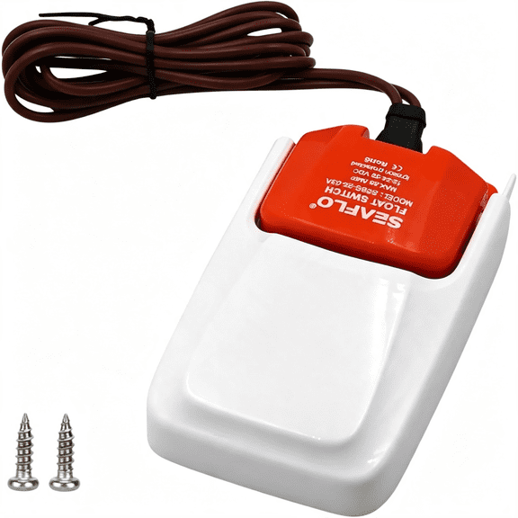 GJX 03 Series Max 25A Bilge Pump Float Switch - 12V\/24V Automatic Water Level Controller, No Filter Housing, 14 Awg 1M Wire for Marine Boat Pumps, 4-Year Warranty