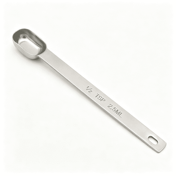 GJX 1/2 Teaspoon Measuring Spoon, Stainless Steel Long Handle Individual Scoop for Powder & Baking, 2.5ml Precision