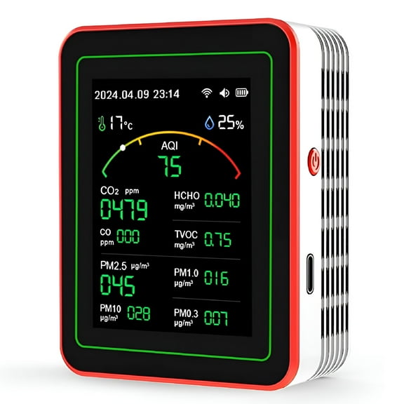 GJX 1 PC Air Quality Monitor, 15-in-1 Smart Air Quality Tester, Real Time Display