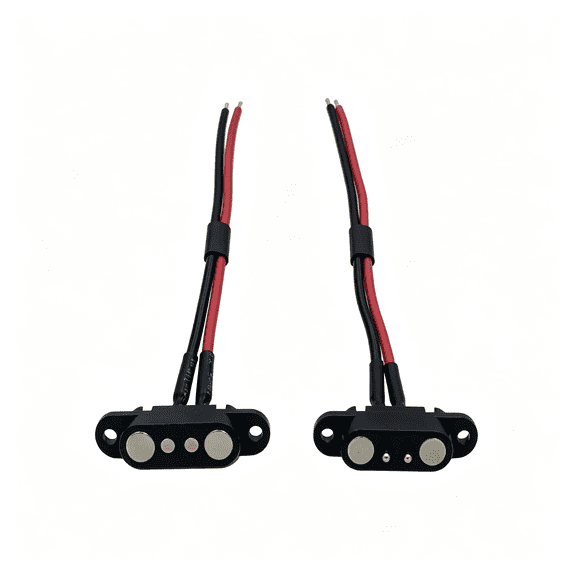 GJX 1 Pair Magnetic Pogo Pin Connector with 10Cm Cable&Location Hole,2P/3P/4P/5P/6P/7P/8P Pogopin Magnetic Connector Male+Female 2.54Mm Spacing through Holes Spring Loaded Dc Power Socket (2Pin)