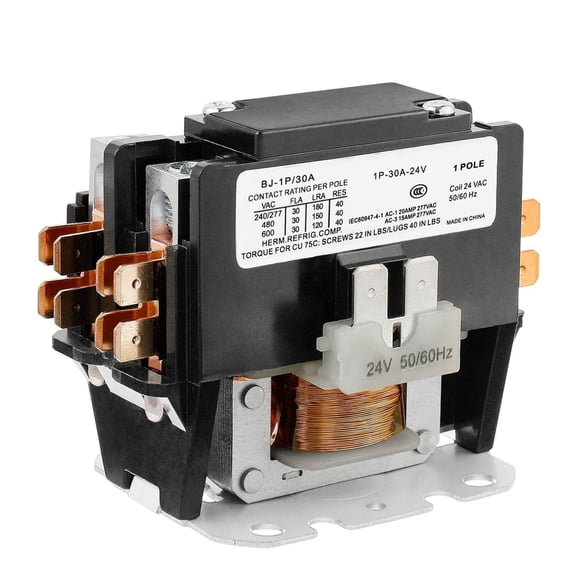 GJX 1 Poles Fla 30 Amp Coil 24 Vac Air Conditioner Condenser Compressor Contactor Ac Definite Purpose Contactor