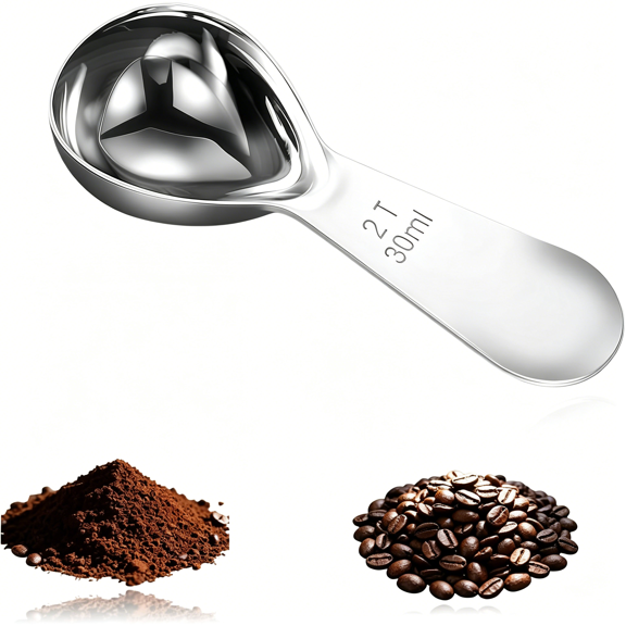 GJX 1 Tbsp(30Ml) Coffee Scoop,Stainless Steel Measuring Spoons for Coffee,Protein Powder,Sugar,Easy Read Laser Engraved Mark,Short Handle Fits in Container,Rust-Resistant,Drop-Resistant