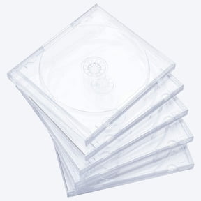 GJX 10.4 mm Standard Single Clear CD Jewel Case with Assembled Clear Tray, 10 Pack