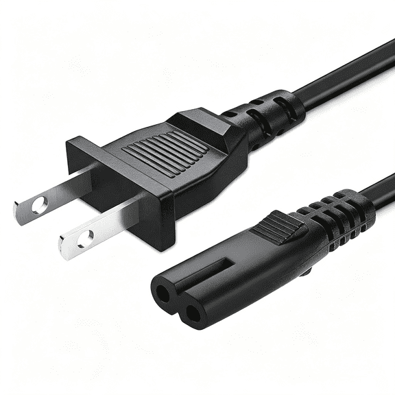 GJX 10 Feet 2 Prong Ac Power Supply Cord Compatible with Tcl Lg Insignia Jvc Sharp Toshiba Hisense Ultra Hd Smart Lcd Tv Monitor 2 Prong Power Supply Cable