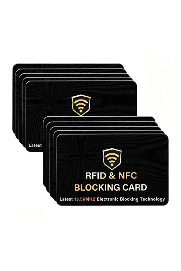 10 Pack Rfid Blocking Card, One Card Protects Entire Wallet Purse, Nfc Contactless Bank Debit Credit Card Protector Id Atm Guard Card Blocker(Black)