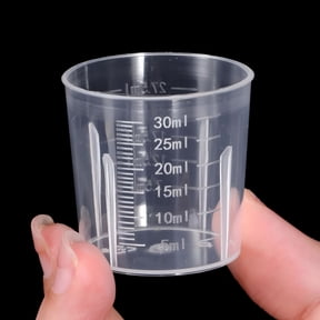 GJX 10 Pcs 30Ml Medicine Measuring Cups Plastic,Mini Clear Liquid Measuring Cups Small Graduated Beakers for Kitchen Lab Measure Tool Cooking Home Crafts,Reusable Accurate Stackable