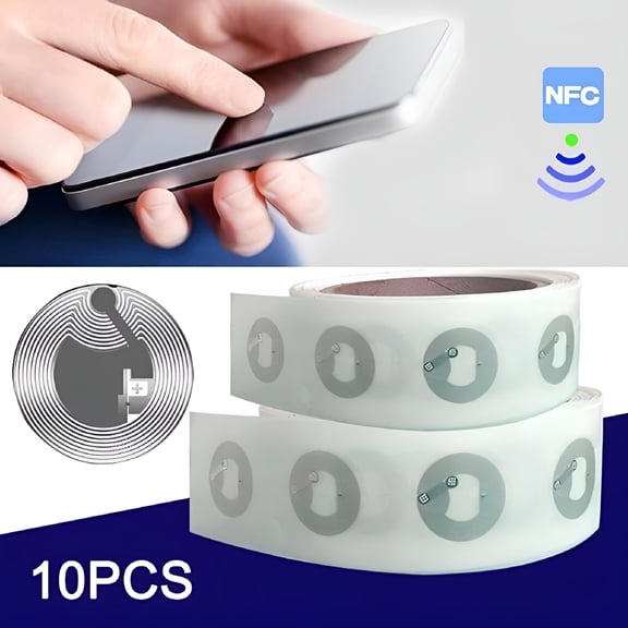 GJX 10 Pcs Nfc Tags Label 25Mm Blank Sticker Nfc Tags for Windows Mobile