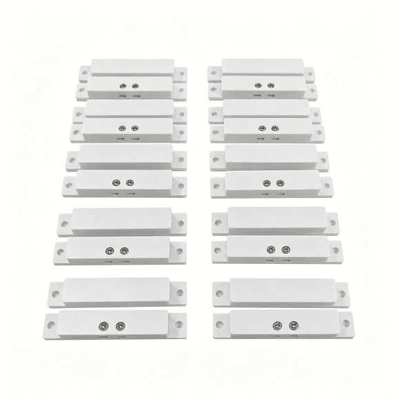 GJX 10 Setspcs of Wired Surface Mounted Alarm Magnetic Contacts Door Window Reed Switch Sensor with Double Side Tape Wired Surface Mounted Alarm Magnetic Contacts Door Sensor Alarm