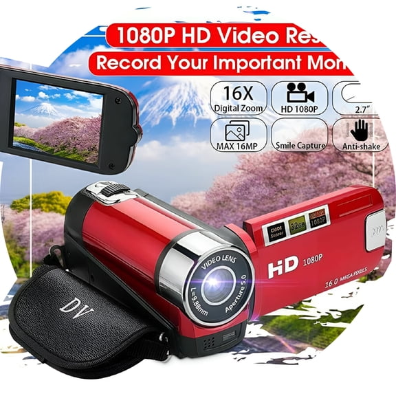 GJX 1080P HD Camcorder Digital Video Camera TFT LCD 24MP 16X Zoom DV AV Night Vision