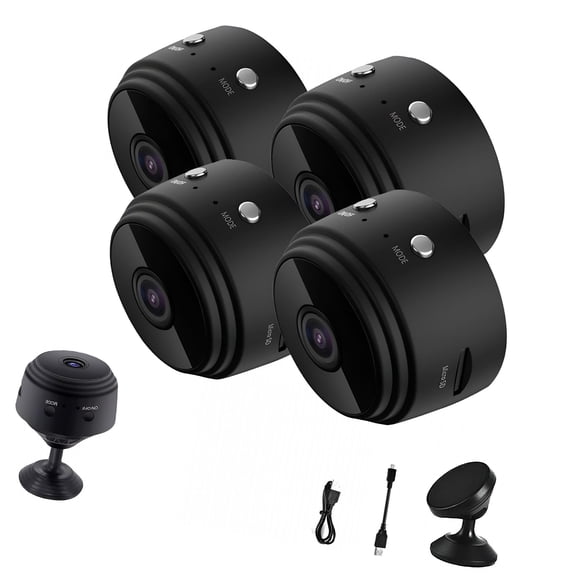 GJX 1080P HD Magnetic Mini Wireless WiFi Cameras with Wide-Angle Lens & Smart Alarm for Home, Door, Garage (4Pcs)