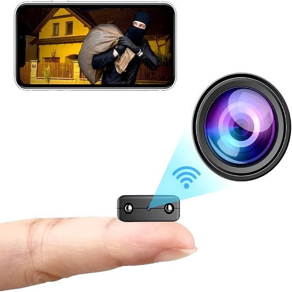 GJX 1080P HD Smart Home Mini Cameras Cam with Motion Sensor Night Vision App Control Cellphone Control No Battery No Need Wi-Fi