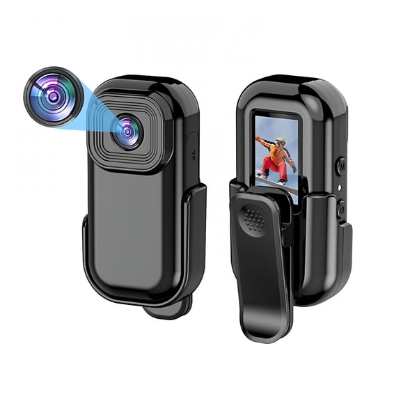 GJX 1080P Mini Wifi Camera Portable Body Camera Action Cam Sport DV with Screen Video Recording Camera Back Clip - Black