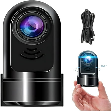 GJX 1080p HD 360 Rotating Mini Adas Dashcam, Dashcam Front and Rear Camera, 2024 New Mini Front Dash Camera for Android, 24h Parking Mode