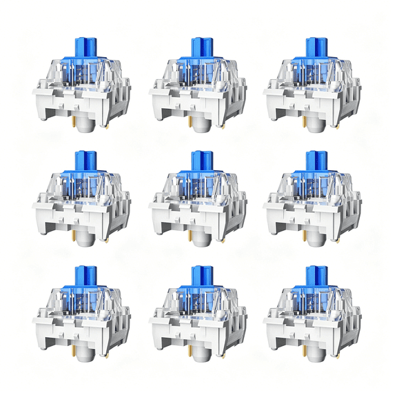GJX 10PCS Blue Switches,3 Pin Replacement Dustproof Mechanical Keyboards Switches,Suitable clicker for 3D Prints and Gaming Keyboards